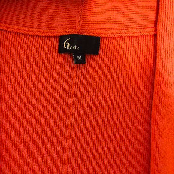 Draped Front Orange Cardigan  trendy style Size M - Picture 6 of 6